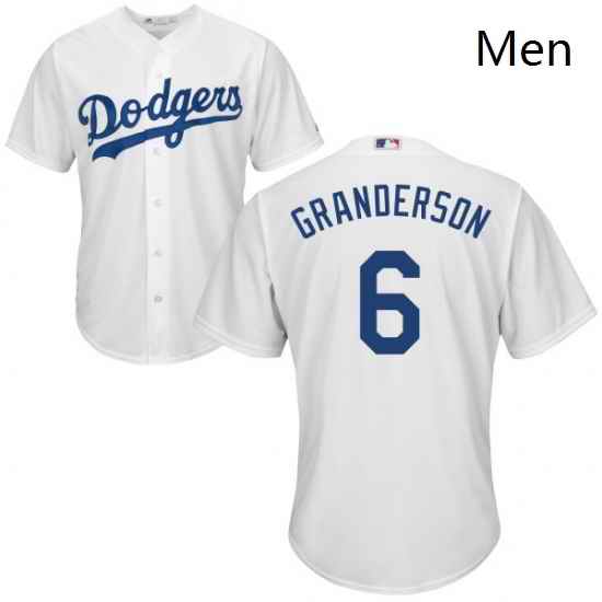 Mens Majestic Los Angeles Dodgers 6 Curtis Granderson Replica White Home Cool Base MLB Jersey